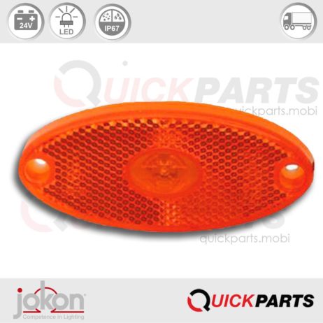 Feu LED de position latéral orange, équipé d'un câble de 200mm | 24V| Jokon 12.1018.500, E2-06028 + IA, SMLR 2012b/24