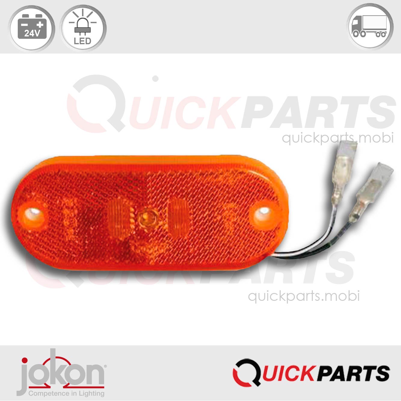 Feux 4 led orange horpol LDO 2258 - Trucketvanshop