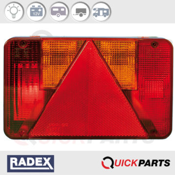 Luz trasera rectangular 12V | Derecha | Radex RA5800/11