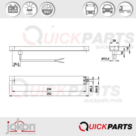 Feu arrière stop LED | 9-32V | Jokon E13-13365 EMV / EMC