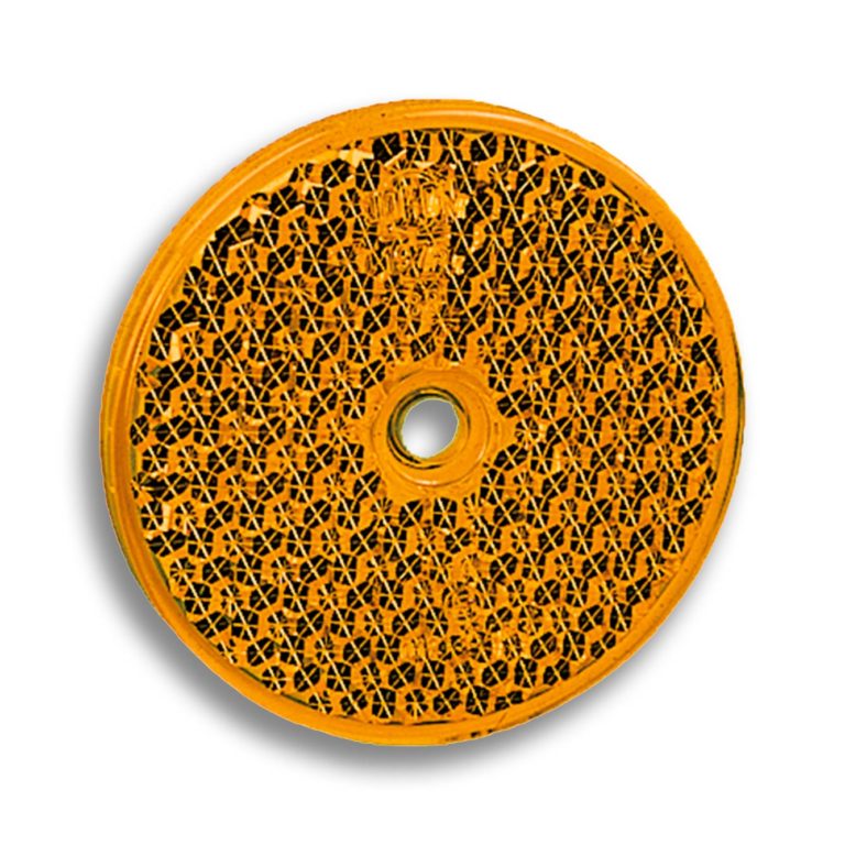 Yellow Reflex Reflector Ø 60 mounting hole 6 mm Jokon 0221354