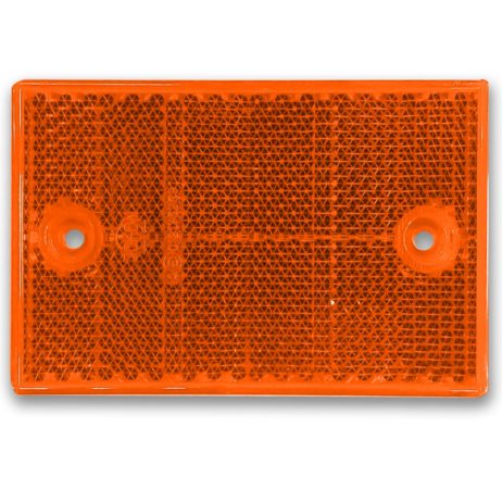 Yellow Reflex Reflector | 2 mounting holes | 115 x 7 x 75 mm