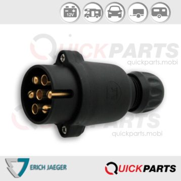 "Shorty" mini short adapter from vehicle (13P/12V) to trailer (7P/12V)