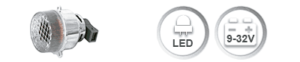 The L 55 was especially designed for such applications, which provide only limited installation space. The latest High Power LEDs are used, especially the DI has a „phosphor converted amber“ LED, which even at high temperatures nearly has the full luminous intensity. This DI light is suitable for the substitution of structurally identical lights with bulbs