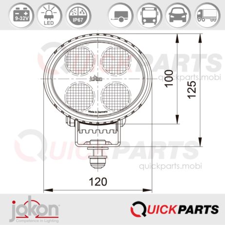 Luz de trabajo Led con voltaje 9-32 | Jokon CE, EMV / EMC