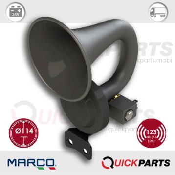 Black plastic horn, internal mounting | 24V | Marco 110 120 13