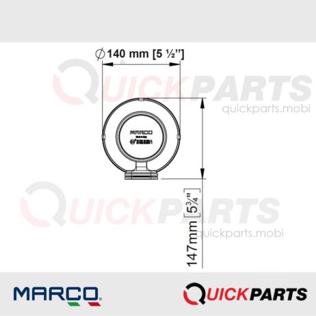 Klaxon a air comprimé pour montage externe | Marco 110 091 10, MAMGT / H | 112 Db | 530 mm