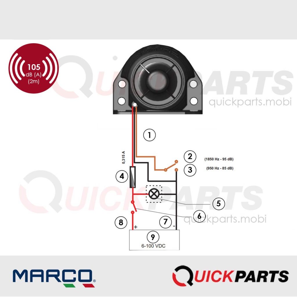 Back-up alarms designed | 9/28v | 105dB