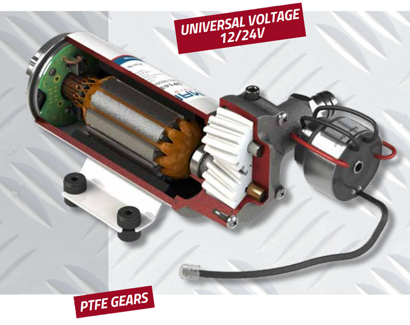 Electrobomba autocebante para diversos líquidos | 12-24V | Marco UP6 / E, Bombas de engranajes de PTFE Bombas de presión electrónicas de 12V / 24V, Marco 166622 15, UP6 / E