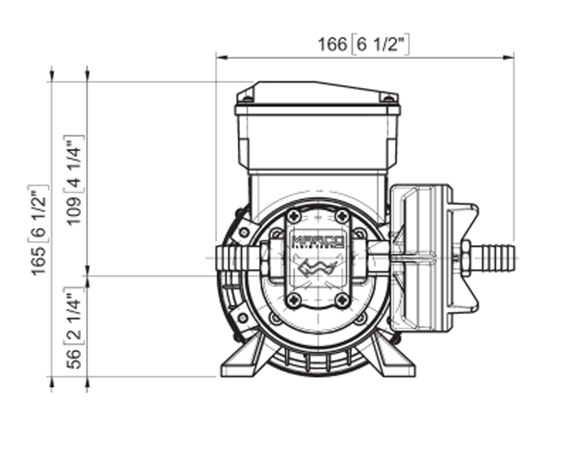 Selbstansaugende elektrische Zahnradpumpen | 220V | Dimensionen, Marco 164 001 1C, UP3/AC