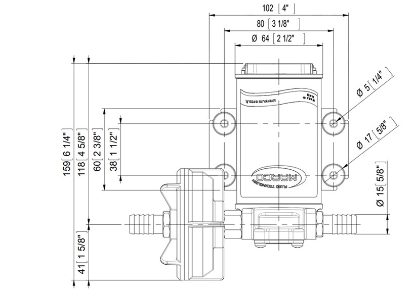 Self-Priming Electric Pump For Various Liquids | 12V | Dimensions, Marco 164 600 12, UP3/A