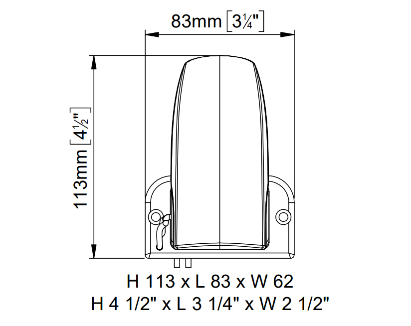 Automatic float switch for bilge pumps, Dimensions, Marco 161 002 20, AS2
