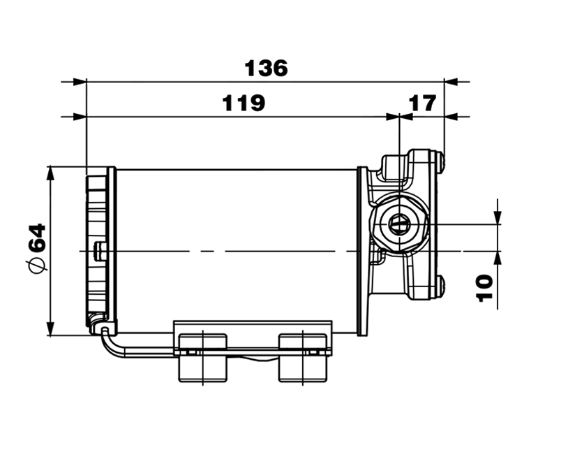 Selbstansaugende Elektropumpen für verschiedene Flüssigkeiten | 12V | Marco UP3/OIL, Dimensionen, Marco 164 020 12, UP3/OIL