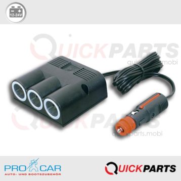 Triple Power Socket | 12-24V | PRO CAR 67601500