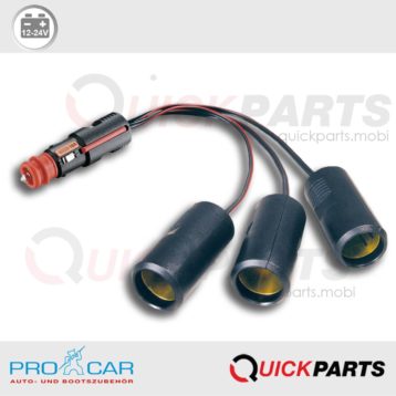 Triple socket connector 3 x 5 A | 12-24V | PRO CAR 67879050
