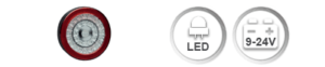 The L 112 lighting system with an outer diameter of 112 mm represents a successful symbiosis of Saphira lighting technology and fully homogeneous diffuser optics for the taillight function. The LED lights are ready for plug-in, waterproof sealed, equipped with a non-visible membrane for thermodynamic balance and have a connecting cable of 500 mm length. The lights are suitable for surface mounting and flush mounting.