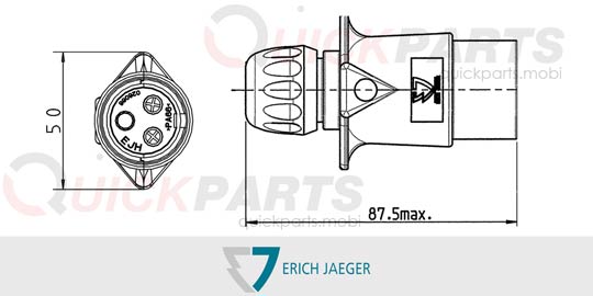 Fiche / prise 3P/6-24V(16A) - Erich Jaeger 251033