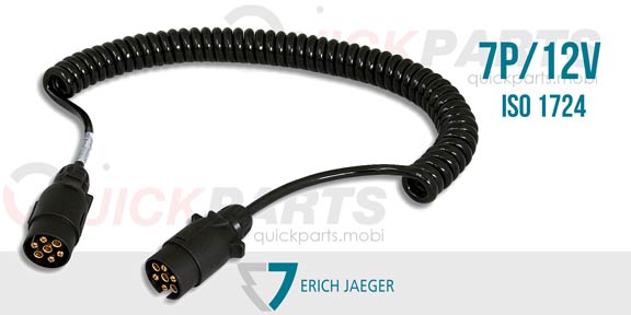 7P/12V - Câble spiralé (ISO 1724 - Type N) - Erich Jaeger 601041