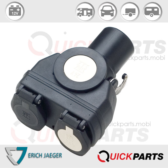 Short adapter with 15P/24V & 2x 7P/24V socket - Erich Jaeger 311038
