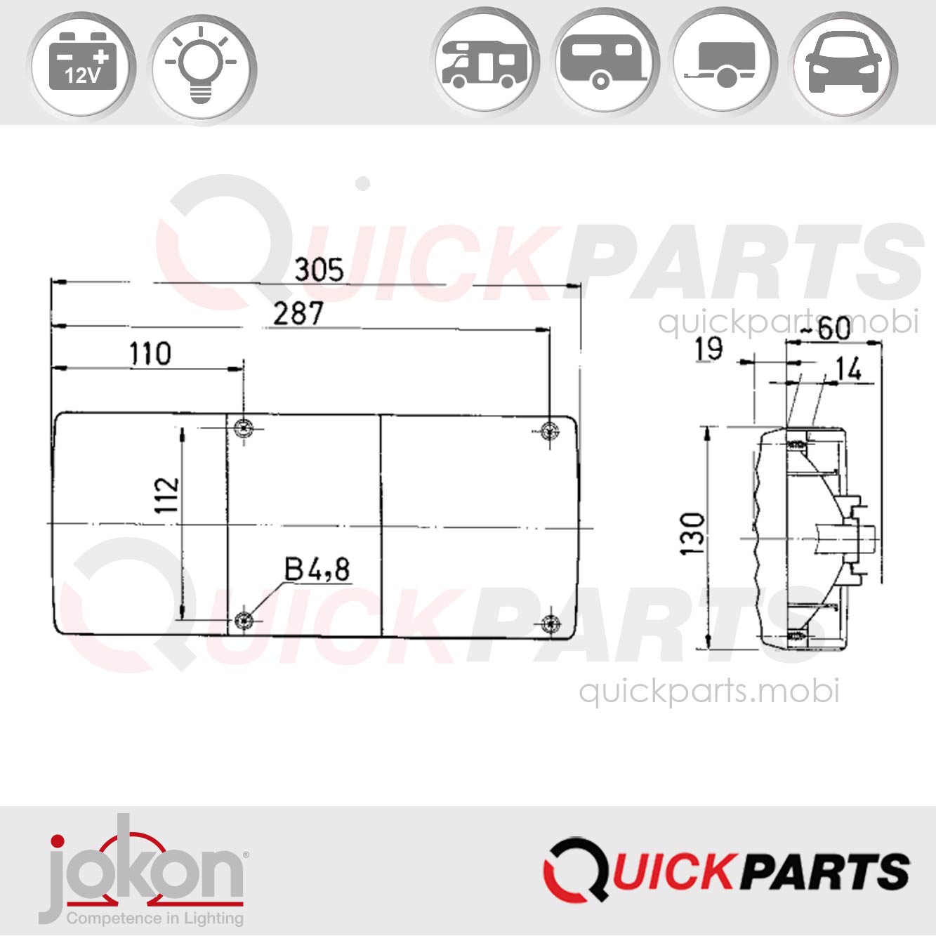 Multifunktionsleuchte mit Defekt | 12V | Jokon E1-63235 – Bild 2