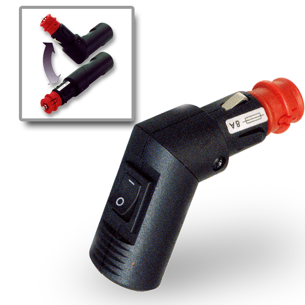 Fiche allume-cigare mâle de haute qualité, 12 / 24V, interrupteur, fiche pivotante 0/180°, fusible – Image 6