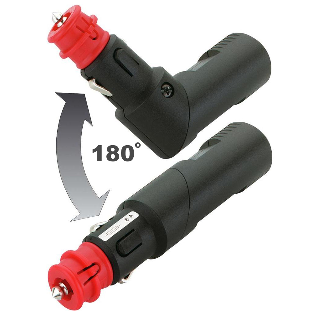 Fiche allume-cigare mâle de haute qualité, 12 / 24V, interrupteur, fiche pivotante 0/180°, fusible – Image 7
