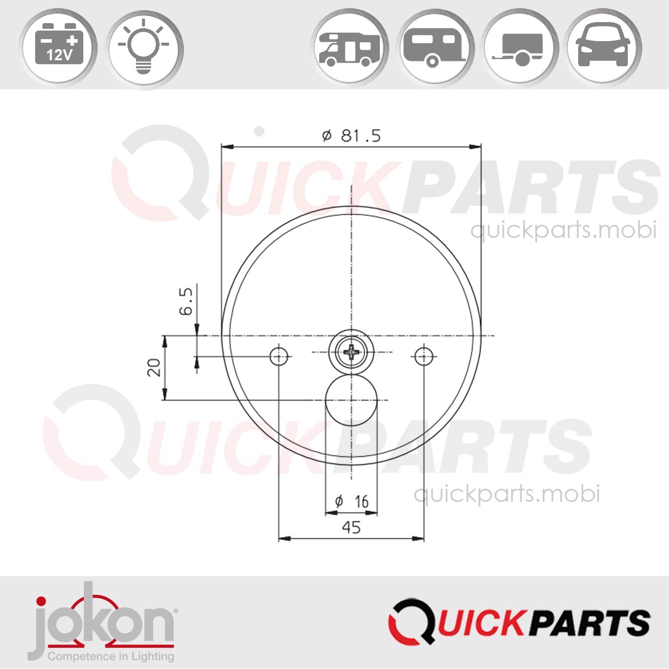 Multifunktionsleuchte | 12V | Jokon 10.0002.000, E1-43318 – Bild 4