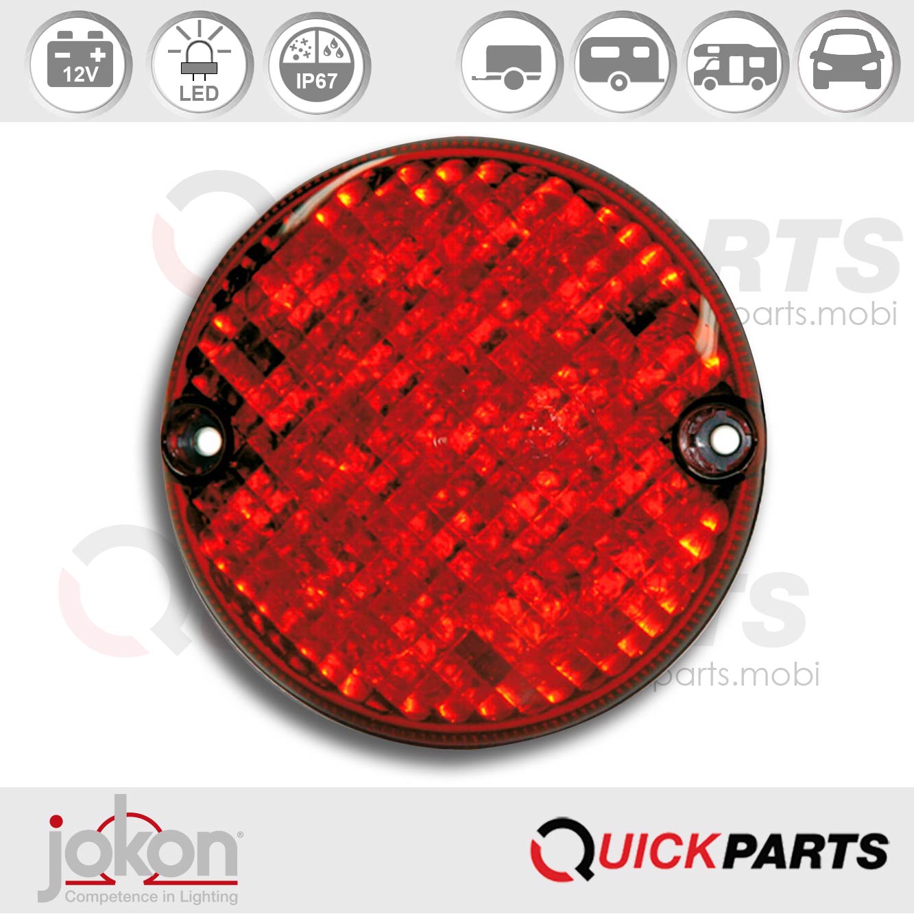 Feu LED stop et de position |12V| Jokon 10.0008.000, E2-203037, BRS 720/12V