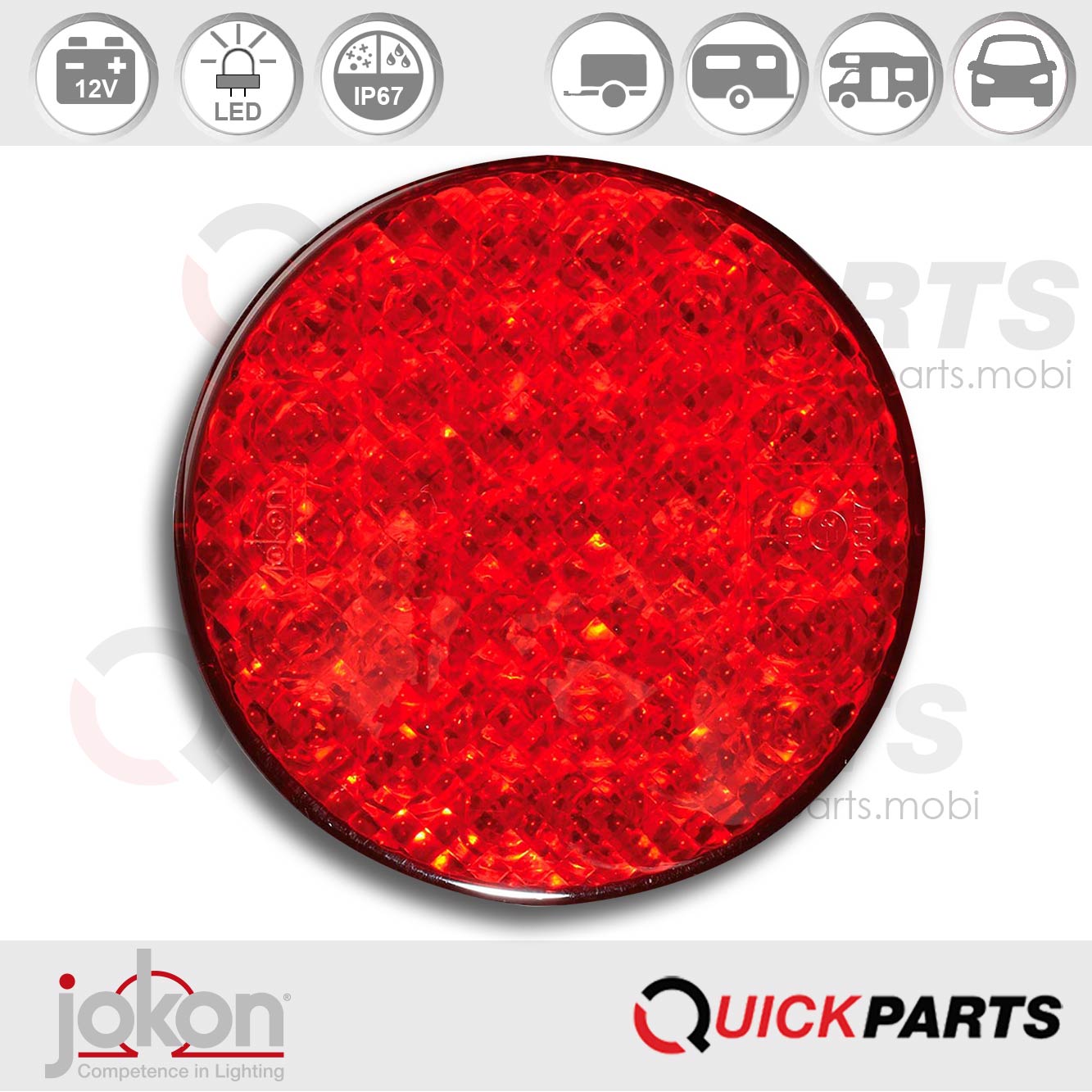 Luz de freno / Luz trasera LED | 12V | Jokon 10.0016.000.