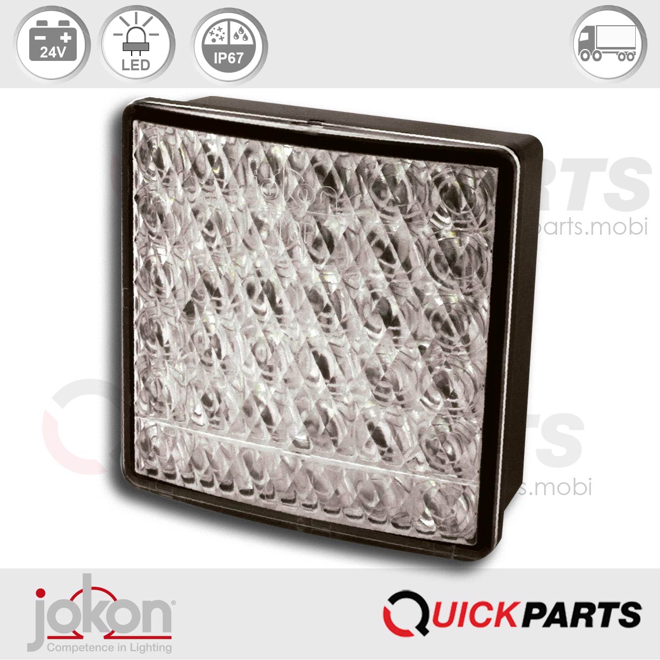 Feu LED stop et de position | 24V| Jokon 10.0027.500, E2-06068, BRS 280w/24V