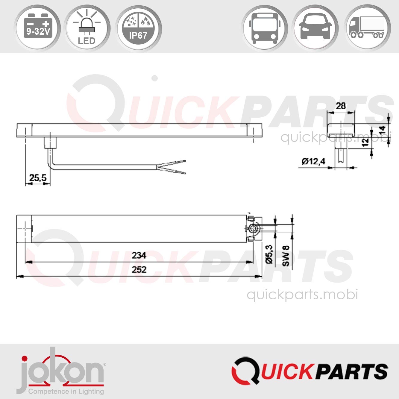 Feu Stop / Position | 9-32V | Jokon E13-13262 EMV / EMC – Image 2