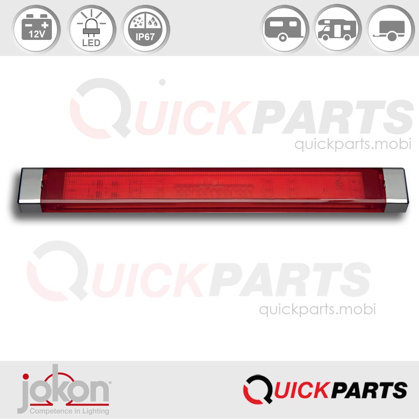 Luz trasera LED - Luz de freno | 12V | Jokon 10.0063.000.
