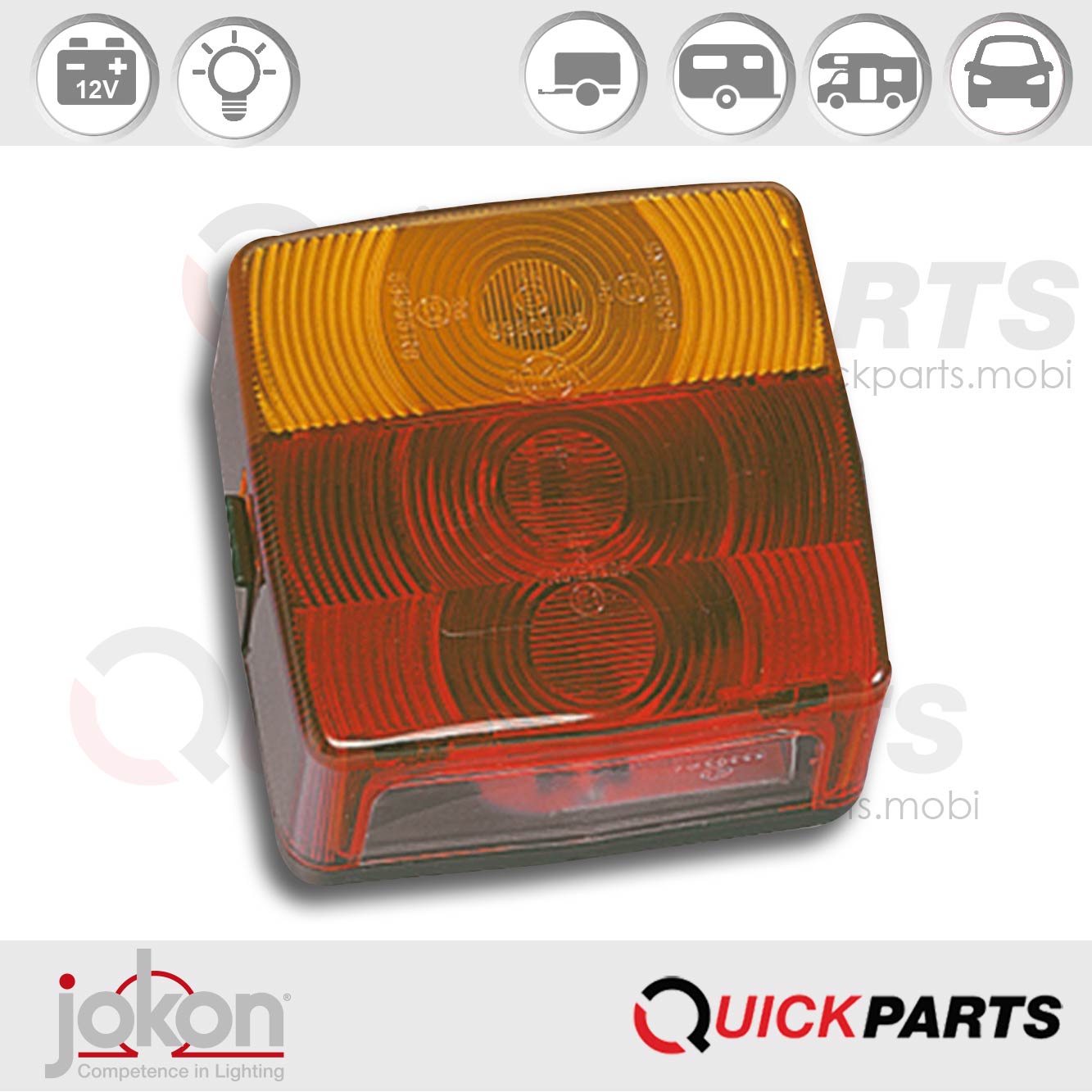 Iluminación Multifuncional Aplicable a Izquierda o Derecha | 12V | Jokon 10.1002.100.00