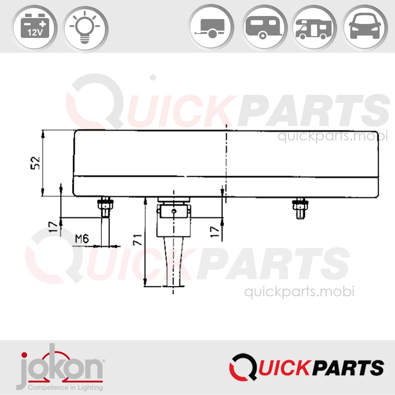 Feu Multifonction Droit| 12V | Jokon E2-1281 – Image 2