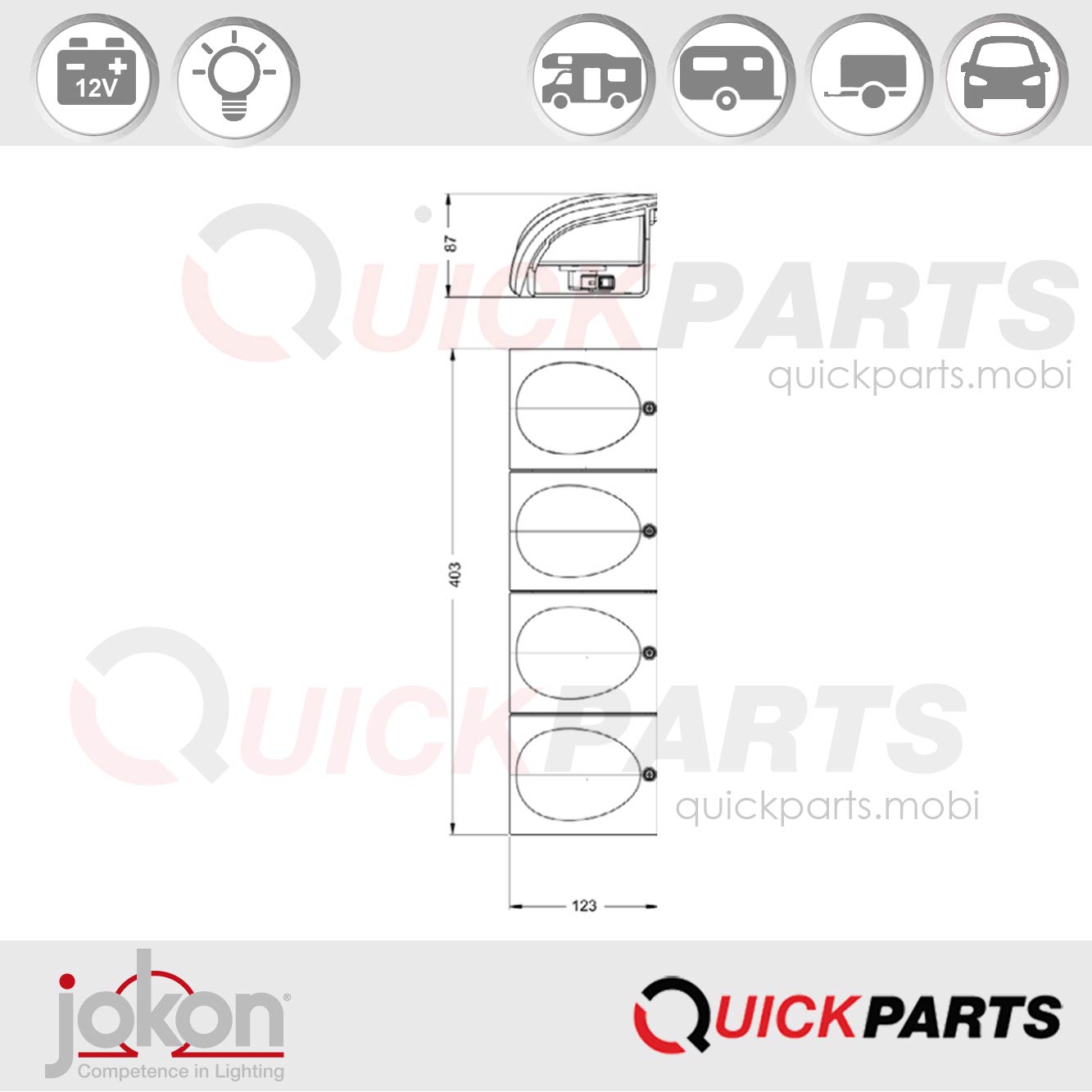 Feu Antibrouillard 12V | Jokon E1-2118 – Image 2