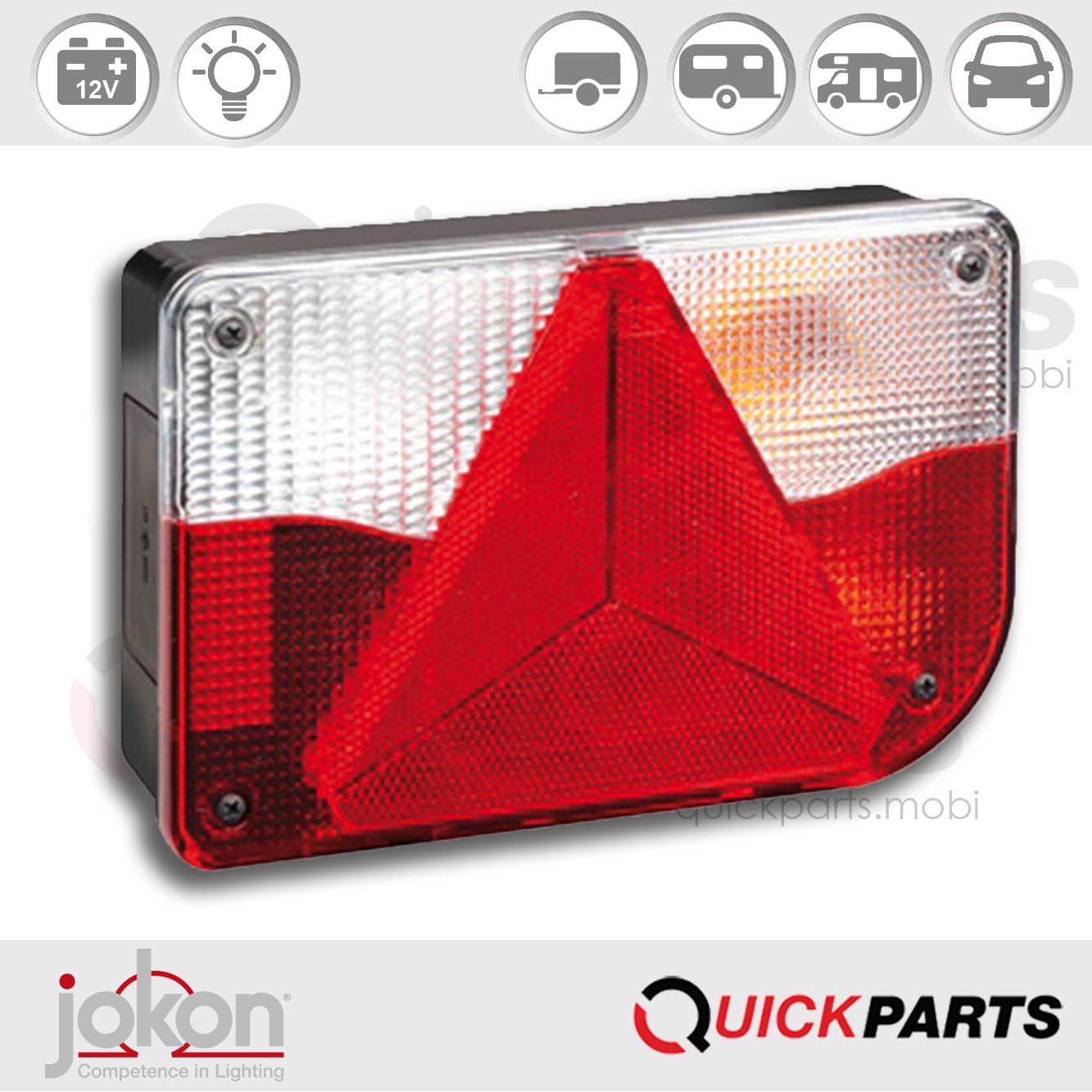 Multifunktionsleuchte Rechts |12V| Jokon 10.2110.040, E2-06061