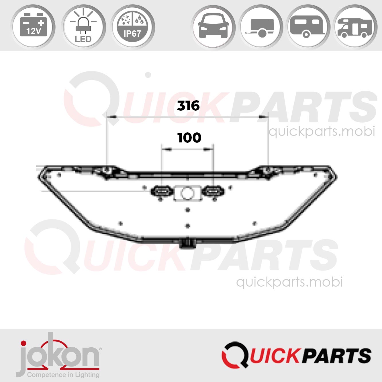 Feu multifonctions à LED | 12 V | Jokon 10.3200.521, E13-36080 – Image 5