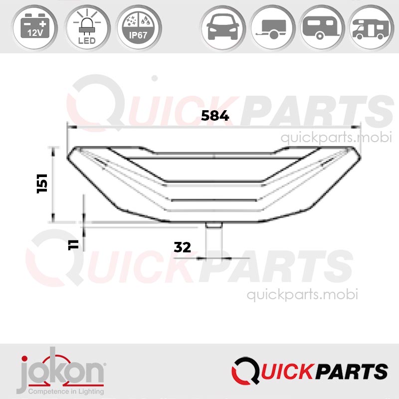 Feu multifonctions à LED | 12 V | Jokon 10.3200.521, E13-36080 – Image 2