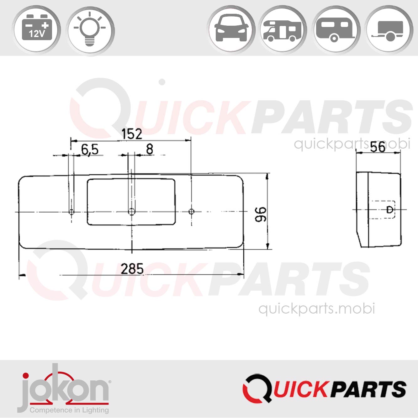 Multifunktionsleuchte | 12V | Jokon 10.6001.560, E1-0231469 – Bild 2