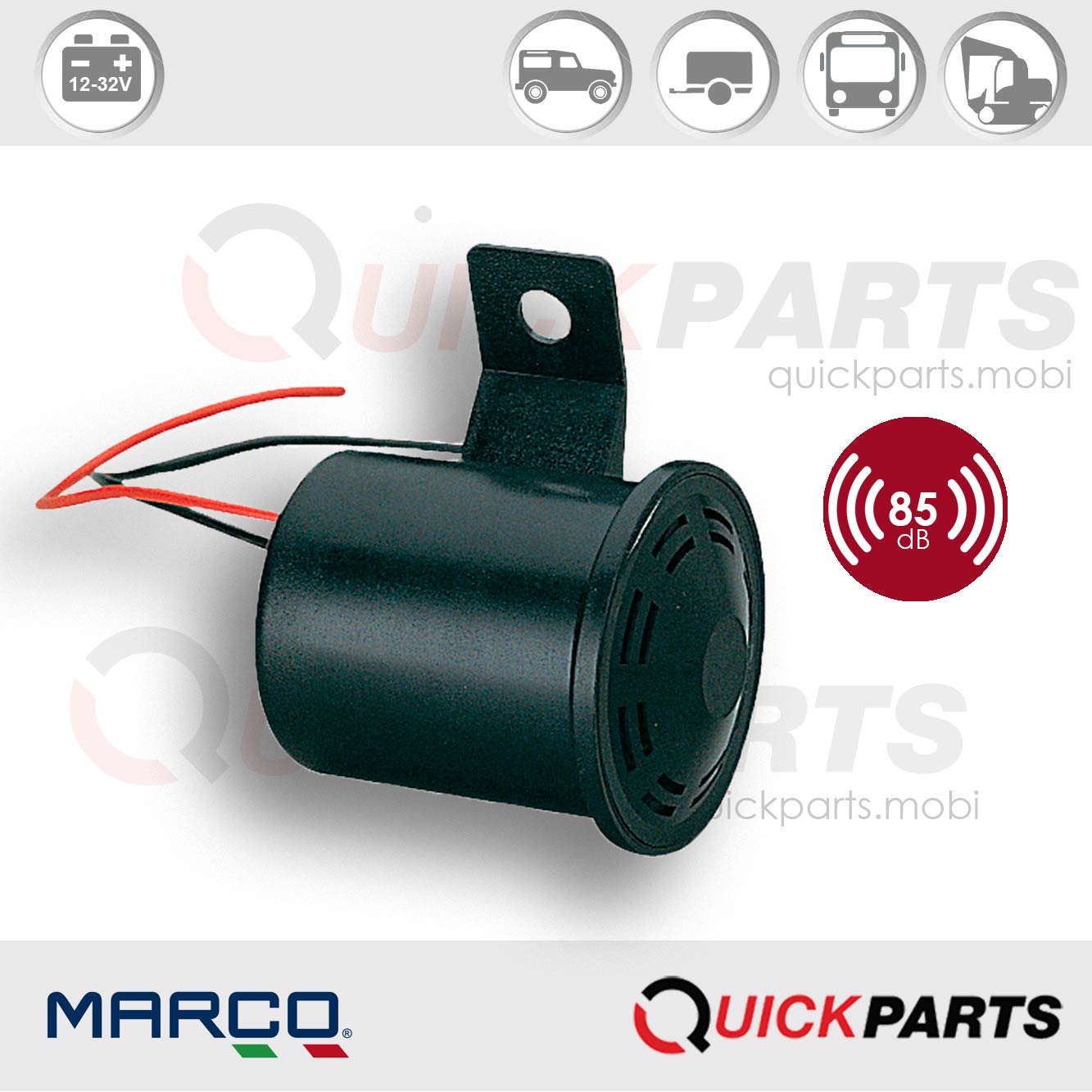 Rückfahrhupe 90 dB, Blister | 12-80V | Marco 104 080 25