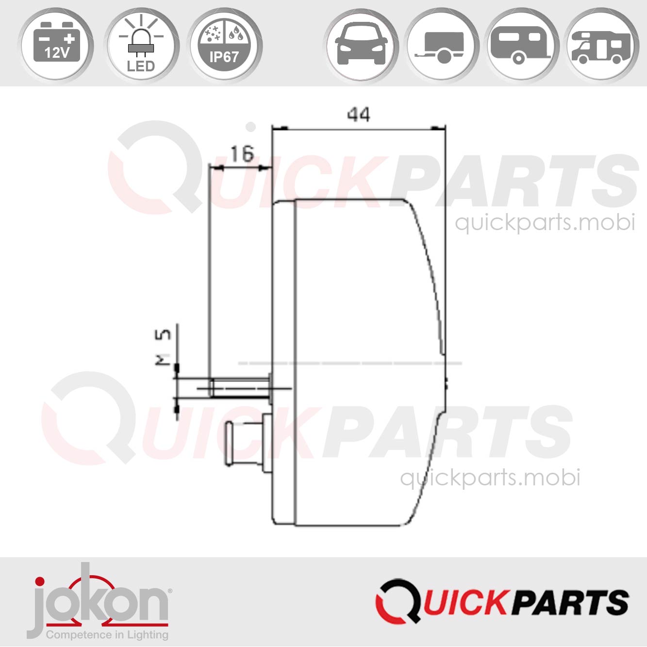 Direccion / luz de marcador | 12V | Jokon E1-43320 - Imagen 4