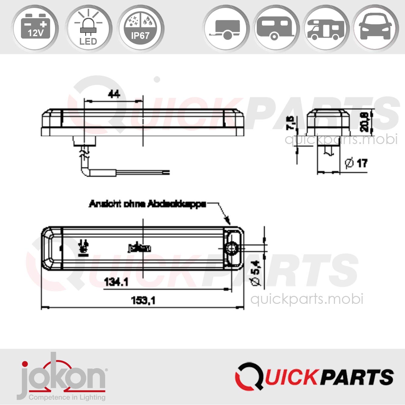 Feu LED de Directionnel / Position | 12V | Jokon E13-35232 – Image 2