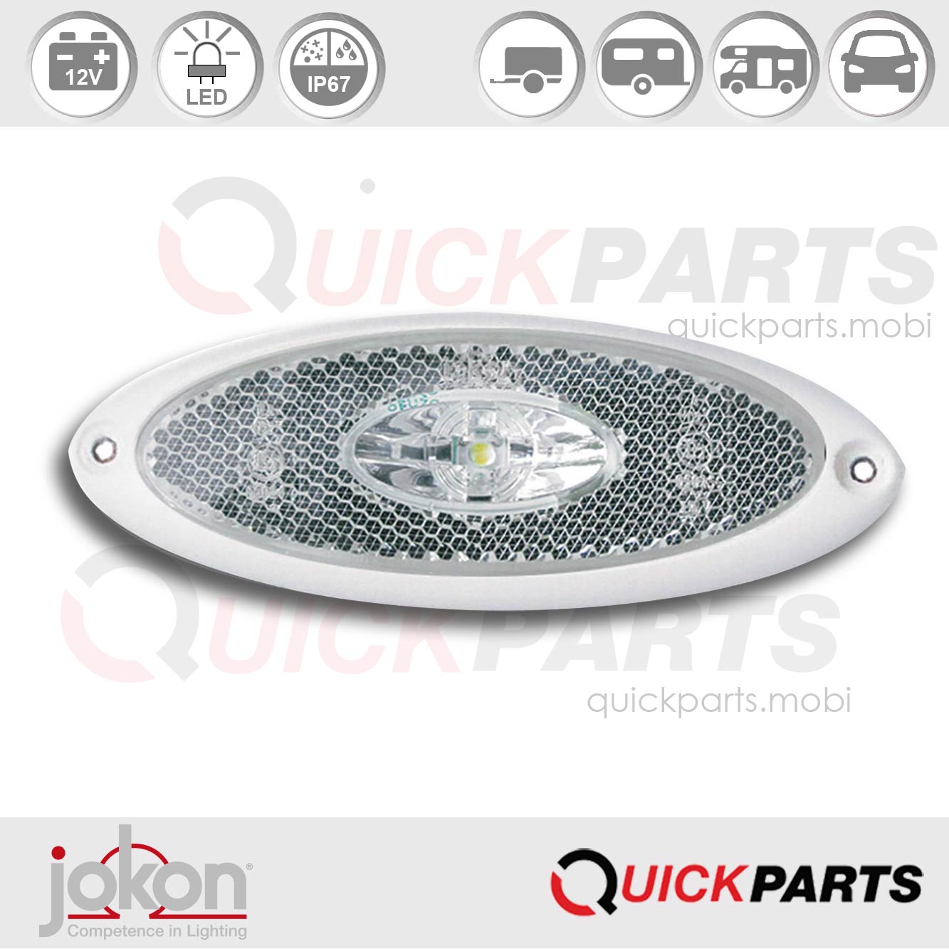 LED Breedtelicht | Wit frame | Jokon 11.1016.300