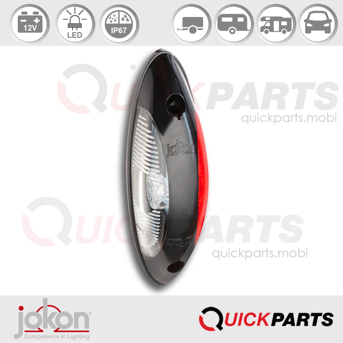 LED-Umrissleuchte | 12V | Jokon 12.0014.000, E2-06078