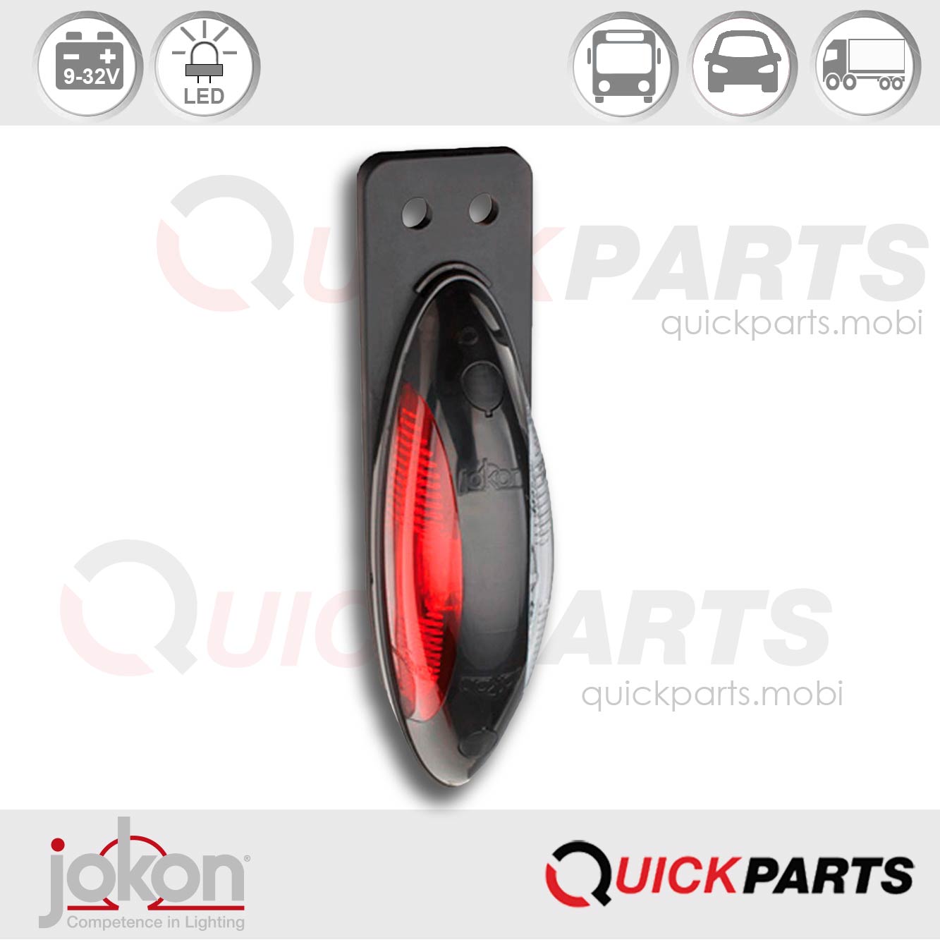 Feu LED de gabirit droit | 9-32V | Jokon E2-06078