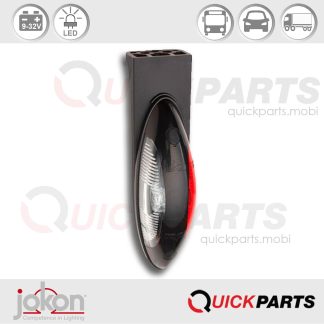 Luz lateral LED – Rojo y Blanco | Derecha | 9-32V | Jokon 12.0016.800