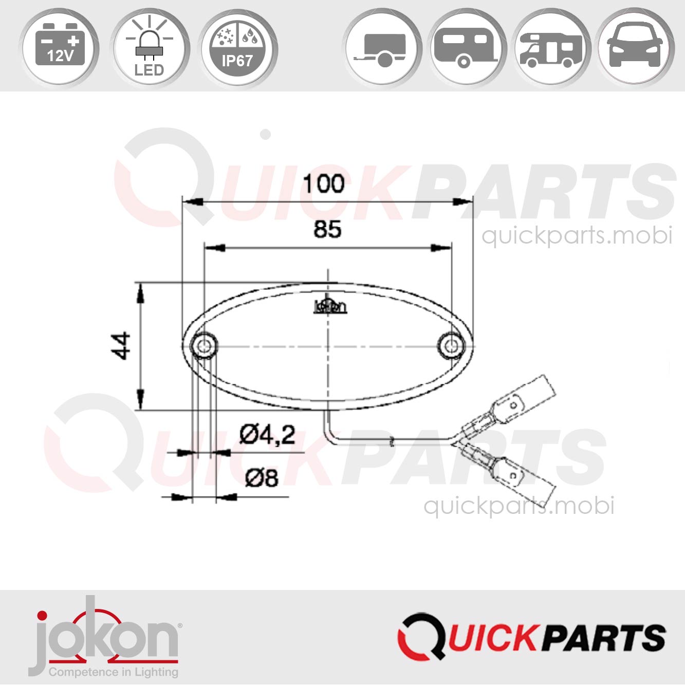 Luz de marcador lateral LED | 12V | Jokon E2-06028 - Imagen 4