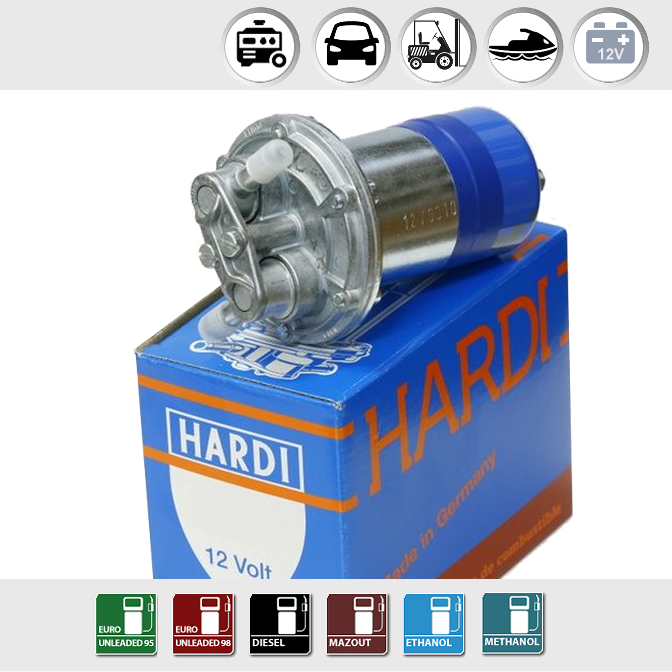Bomba de combustible eléctrica Hardi | 12V | 60–80 l/h | Hardi 13312