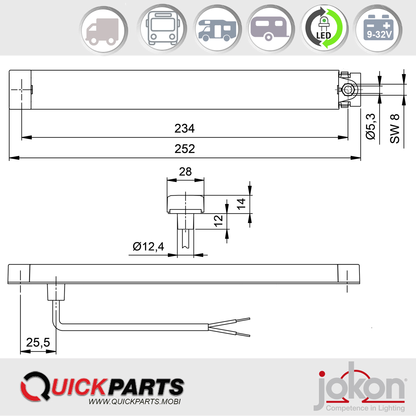 LED Bremsleuchte | 9-32V | Jokon 13.2006.000, E13-13261 – Bild 7