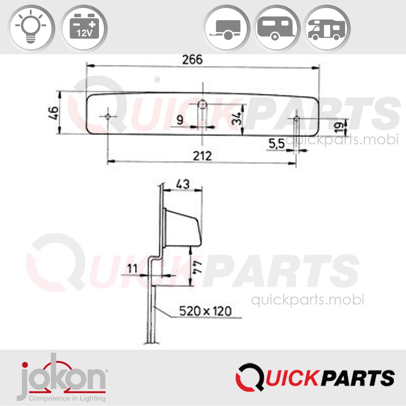 Luz del número de la placa |12V| Jokon E1-22817 - Imagen 6